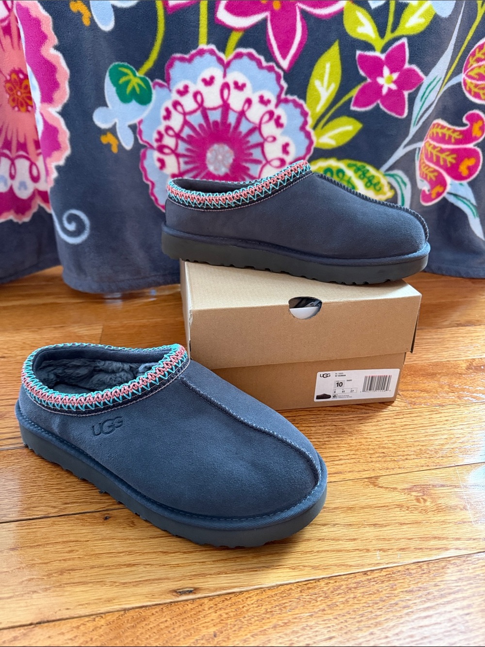 UGG Womens Tasman Slip-On Clog with Colorful Trim - Womens Size 10
